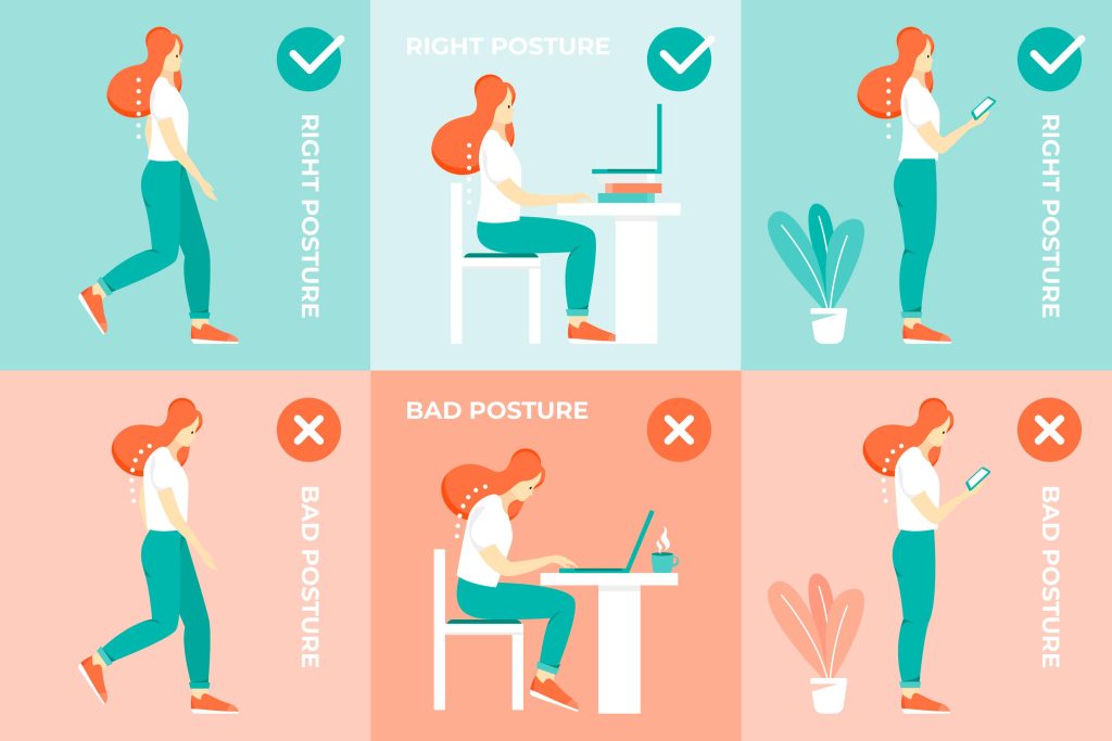 Right and bad posture